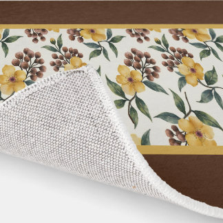 Yellow Gold Floral  Rug