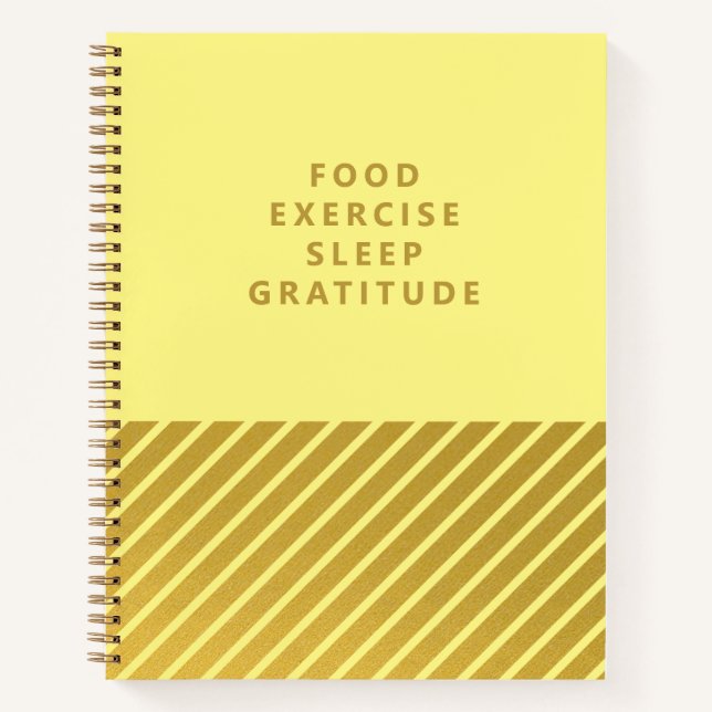 Yellow Gold Foil Stripes Modern Gratitude Journal (Front)