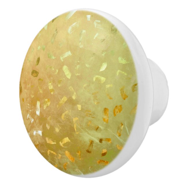 Yellow Gold Glitter Ceramic Knob (Right)