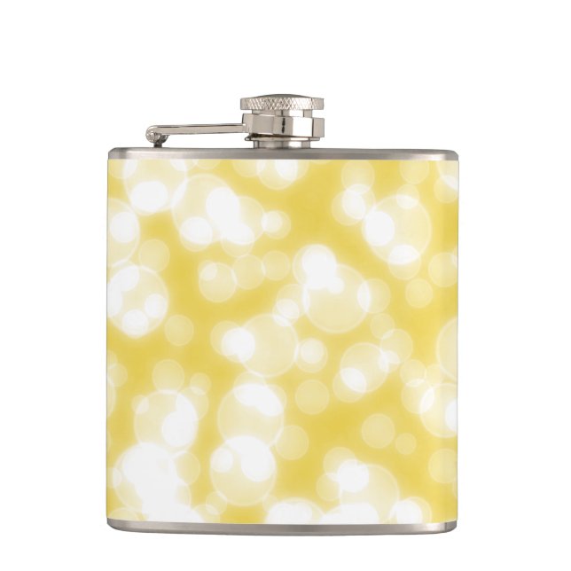 Yellow Gold Glitter Faux foil Confetti Flask (Front)