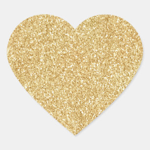 Yellow Gold Glitter          Heart Sticker