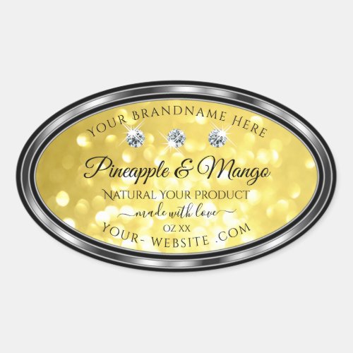 Yellow Gold Glitter Product Labels Diamonds Silver