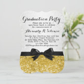 Yellow-Gold Glittery Graduation Party Invitation (Standing Front)