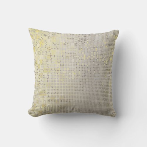 Yellow Gold Gray Silver Cyber Numeric IT_ DESIGN Throw Pillow