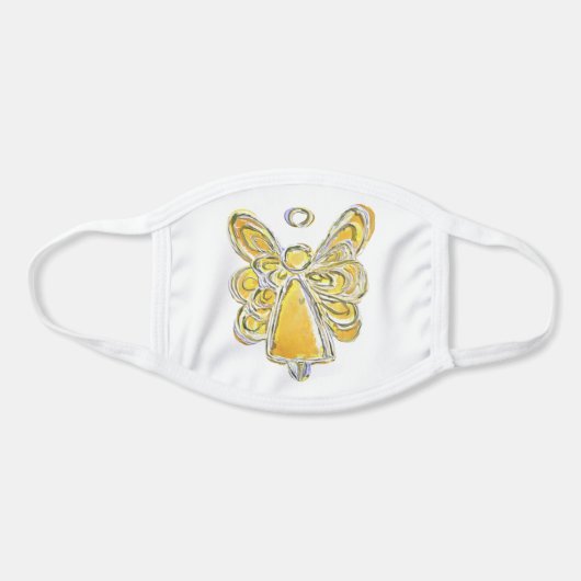 Yellow Gold Guardian Angel Art Custom Face Mask (Front)