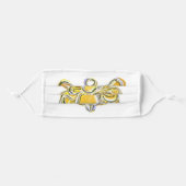 Yellow Gold Guardian Angel Art Custom Face Masks (Front, Folded)