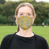 Yellow Gold Guardian Angel Art Custom Face Masks (Outside)