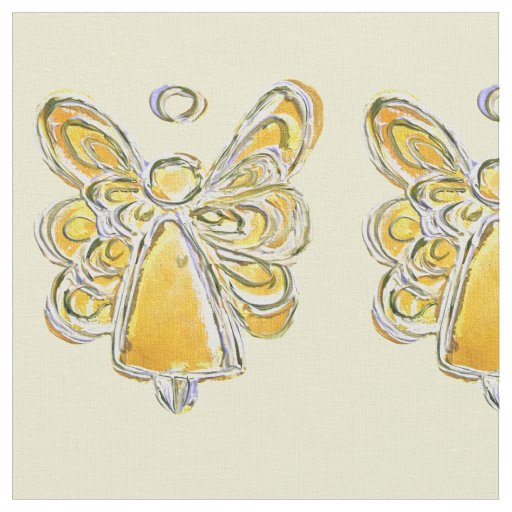 Yellow Gold Guardian Angel Art Fabric Material