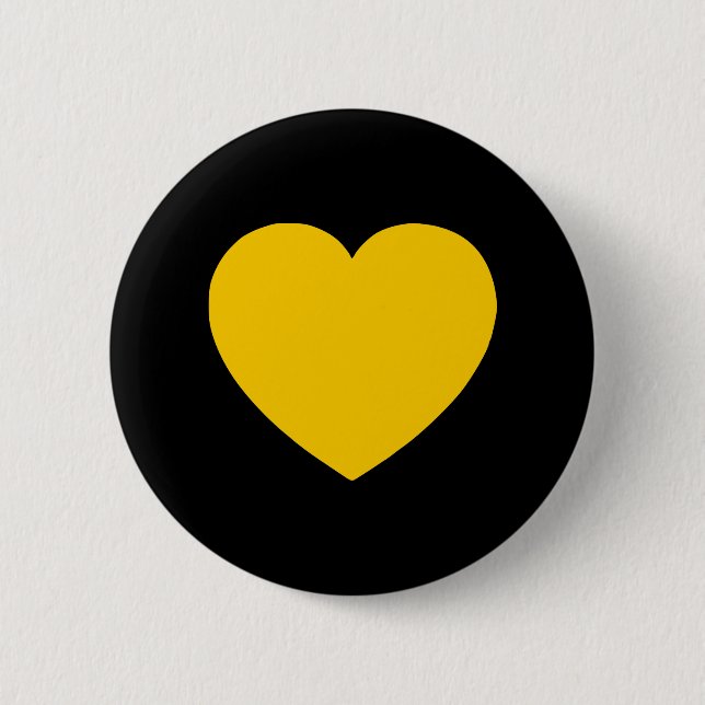 Yellow Gold Heart on Black Button (Front)