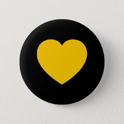 Yellow Gold Heart on Black Button