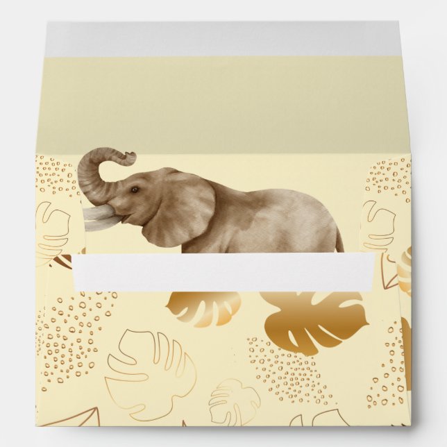 Yellow gold leaves Invitation Envelope (Back (Bottom))