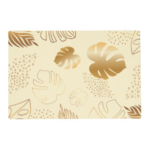 Yellow gold leaves place mat
