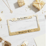 Yellow Gold Marble Ombre Custom Text glitter License Plate Frame<br><div class="desc">This design may be personalized in the area provided by changing the photo and/or text. Or it can be customized by clicking Personalize this Template and then choosing the click to customize further option and delete or change the color of the background, add text, change the text color or style,...</div>