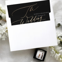 Yellow Gold Modern Elegant Calligraphy Wedding
