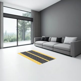 Yellow Gold Modern Mudcloth Rug