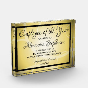 Yellow Gold Modern Personalized Acrylic Award