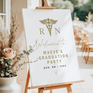 Yellow Gold Nurse Graduation Welcome Foam Board
