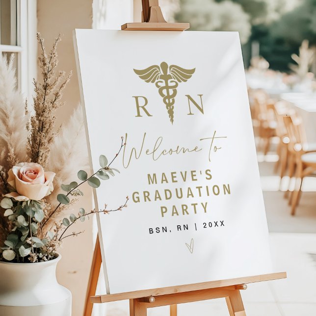 Yellow Gold Nurse Graduation Welcome Foam Board (Creator Uploaded)