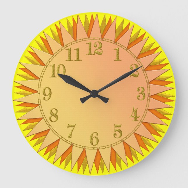 Yellow Gold Orange Sunrise Wall Clock (Front)