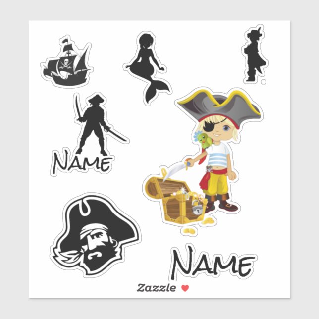 Yellow Gold Pirate Boy Sticker (Sheet)