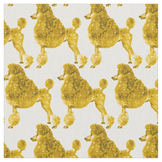 Yellow Gold Poodle Fabric (Close Up)