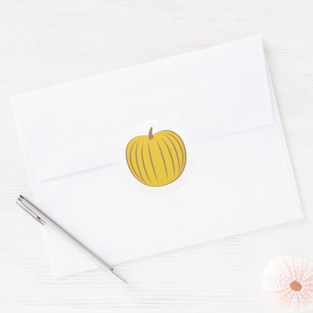 Yellow Gold Pumpkin Fall Envelope Seal  (Envelope)