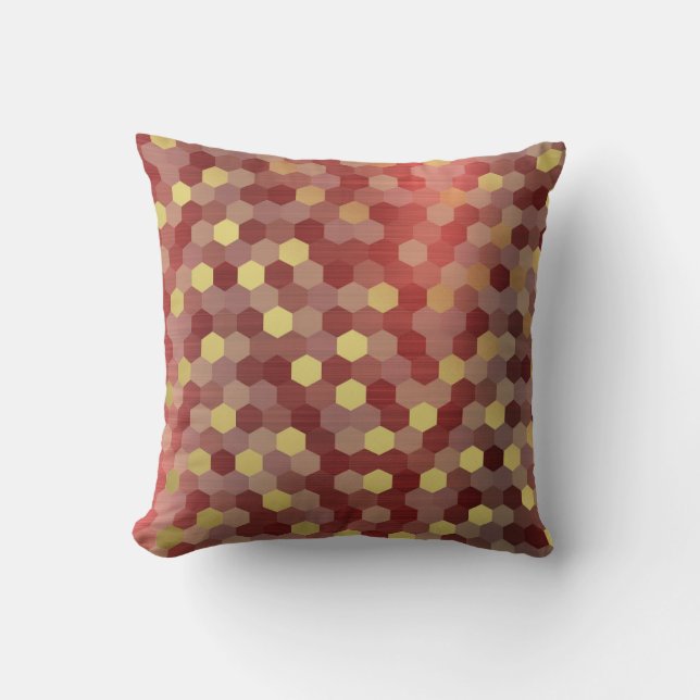 Yellow Gold Red Burgundy Cyber Numeric IT- DESIGN Throw Pillow (Front)