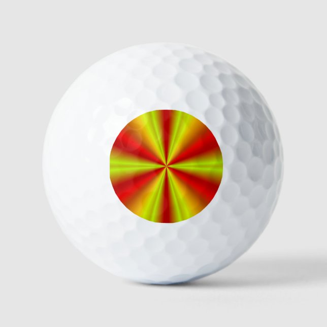 Yellow Gold Red Rainbow Golf Balls (Front)