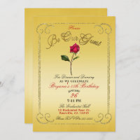 Yellow Gold Red Rose Beauty Birthday Party