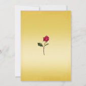 Yellow Gold Red Rose Beauty Birthday Party Invitation (Back)