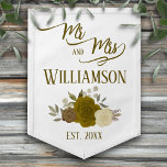 Yellow & Gold Roses Boho Chic Mr. & Mrs. Wedding Pennant<br><div class="desc">This pennant flag is beautiful, stylish, and fun. Designed to celebrate the newlyweds, it features an elegant boho chic design with a cluster of hand painted watercolor roses in shades of yellow, gold, and ochre. The text reads: Mr. and Mrs. with the couple's last name as well as a cute...</div>