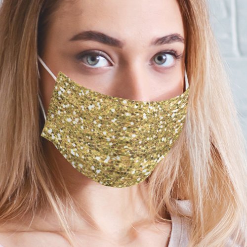 Yellow Gold Sequin Glitter Sparkle Glam Adult Cloth Face Mask