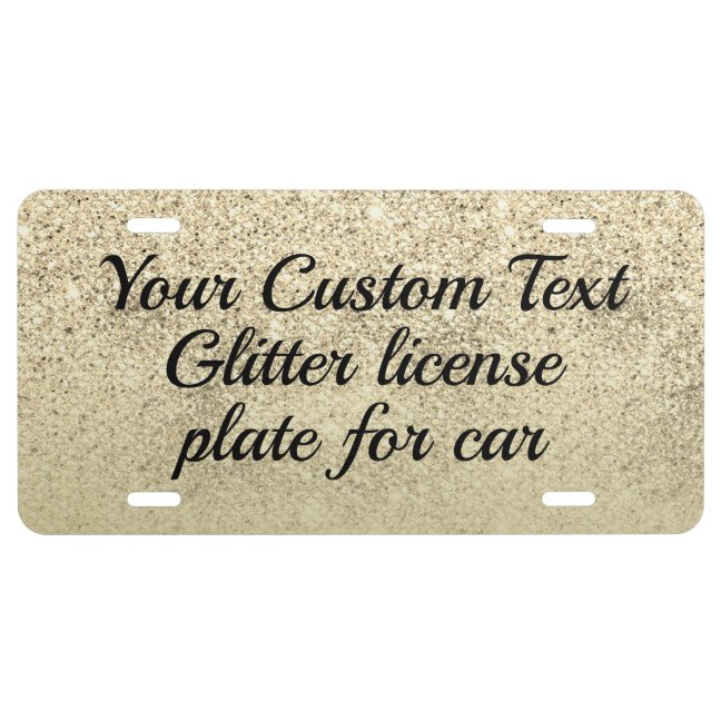 Yellow Gold Shiny Printed sparkle effect Bling License Plate