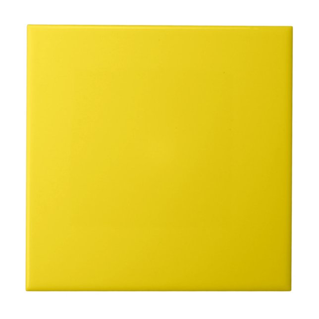 Yellow Gold Solid Color | Classic Elegant Ceramic Tile (Front)
