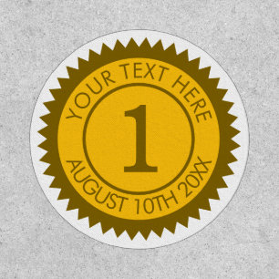 Yellow gold star circle 1st place award patches
