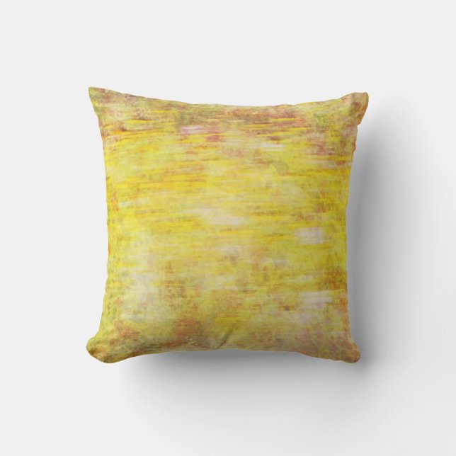 Yellow Gold Sunset Style Throw Pillow (Front)