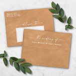 Yellow Gold Watercolor A7 5x7 Wedding Invitation Envelope<br><div class="desc">Watercolor in Yellow Gold A7 5x7 inch Wedding Envelopes (other sizes to choose from). This modern wedding envelope design has a beautiful watercolor texture, and bold colors that are perfect for winter. Shown in the Yellow Gold colorway. With a gorgeous signature script font with tails, the ethereal watercolor wedding collection...</div>