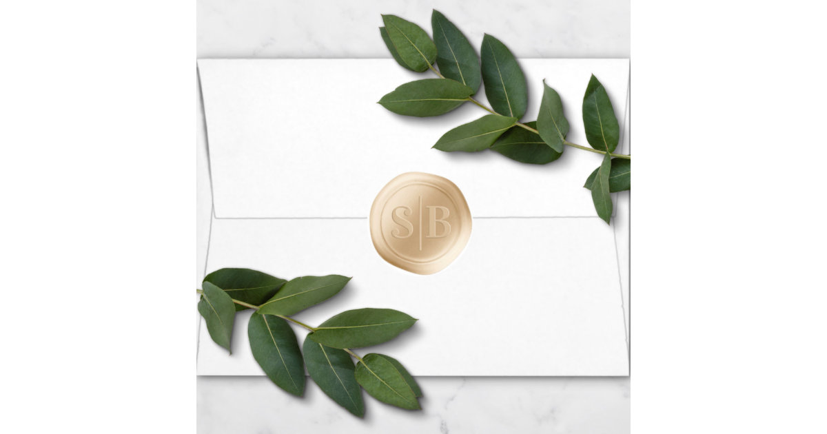 Delicate Monogram Photo Wedding Envelope Seals