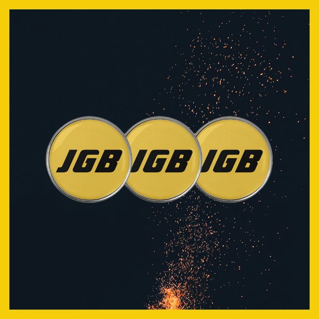 Yellow Gold with Black Monogram Golf Ball Marker (Creator Uploaded)