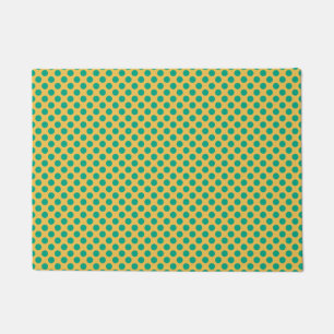 Yellow Gold With Emerald Green Polka Dots STaylor Doormat