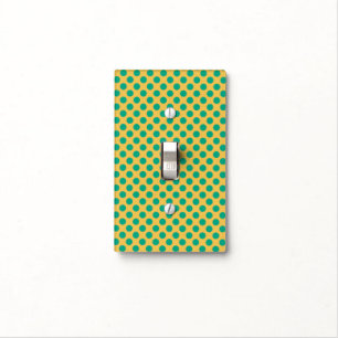 Yellow Gold with Emerald Green Polka Dots STaylor Light Switch Cover