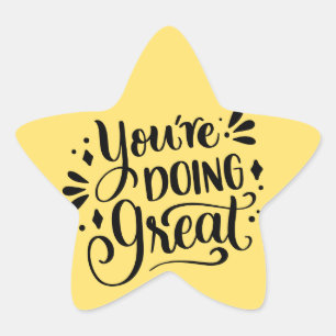 Yellow Gold You are doing Great Student Reward Star Sticker