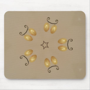 Yellow Golden Egg Pattern Easter Eggs Rustic Beige Mouse Pad
