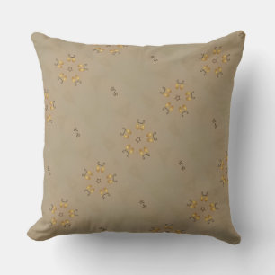 Yellow Golden Egg Pattern Easter Eggs Rustic Beige Throw Pillow