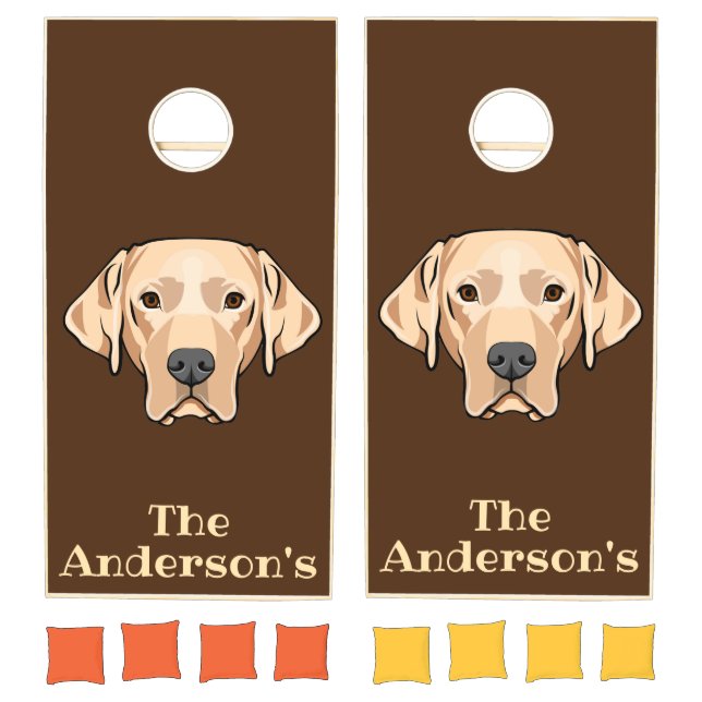 Yellow Golden Lab Design Cornhole Set (Set)