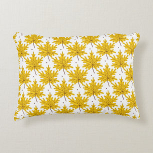 Yellow golden maple leaves seamless pattern. Autum Accent Pillow