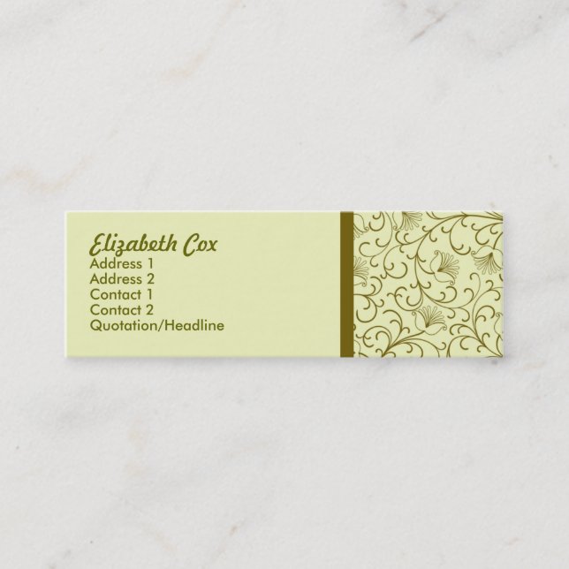 Yellow Golden Mini Business Card (Front)