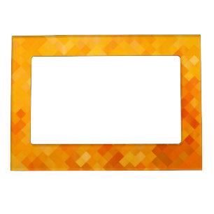Yellow golden ornament magnetic photo frame