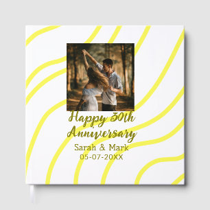 Yellow golden photo 30th wedding anniversary name guest book
