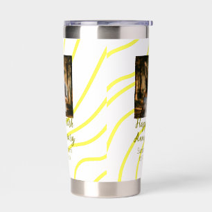 Yellow golden photo 30th wedding anniversary name insulated tumbler
